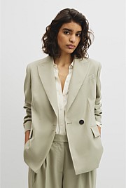 Wool Blend Wrap Blazer