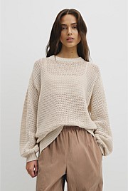 Longsleeve Relaxed Crochet Knit