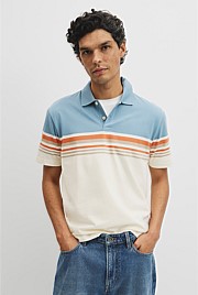Australian Cotton Short Sleeve Engineered Button Polo