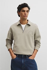 Australian Cotton Long Sleeve Folded Collar Sweat