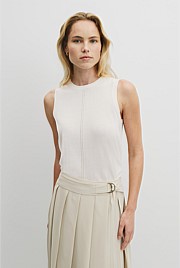 Pointelle Detail Neck Tank
