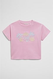 Short Sleeve Print Applique T-Shirt