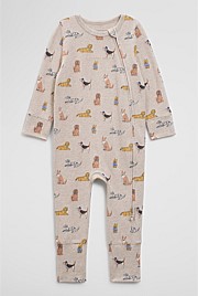 Organically Grown Cotton Jersey Print Jumpsuit