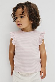 Australian Cotton Blend Short Sleeve Stripe Rib T-Shirt
