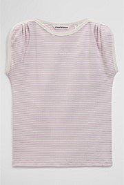 Australian Cotton Short Sleeve Stripe Rib T-Shirt