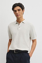 Short Sleeve Australian Good Earth Cotton Pique Knit Polo