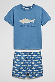 Short Sleeve Shark Pyjama Set