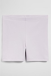 Organically Grown Cotton Blend Rib Bike Short
