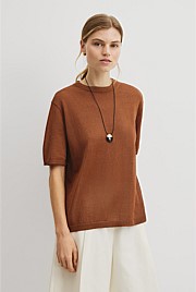 Fine Mesh Knit T-Shirt