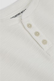 Organically Grown Cotton Blend Slub Texture Henley