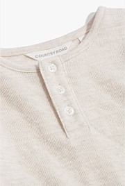 Organically Grown Cotton Double Faced Textured Henley