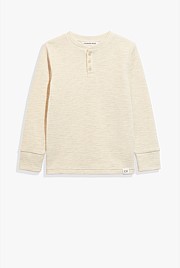 Organically Grown Cotton Blend Slub Texture Henley