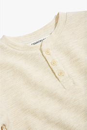 Organically Grown Cotton Blend Slub Texture Henley