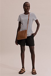 Short Sleeve Cotton Slub Stripe T-Shirt