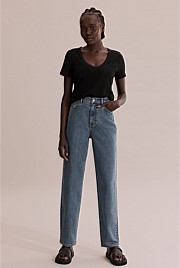 Cotton Relaxed Tapered Jean