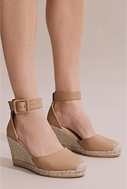 Carolina Leather Espadrille Wedge