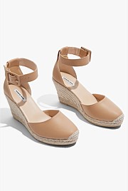 Carolina Leather Espadrille Wedge