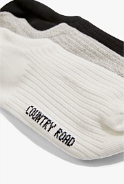 Australian Cotton Blend Rib Secret Sock Pack of 3