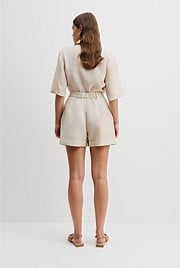 Organically Grown Linen Tuck Front Short