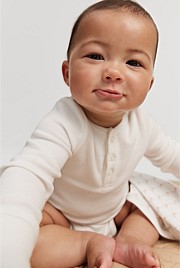 Organically Grown Cotton Rib Long Sleeve Bodysuit