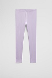 Organically Grown Cotton Blend Solid Rib Legging