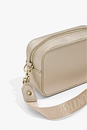 Recycled Polyester Blend Logo Crossbody Bag