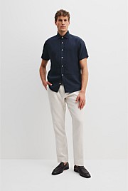 Regular Fit Organically Grown Linen Short Sleeve Shirt