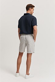 Organically Grown Linen Stripe Drawcord Short