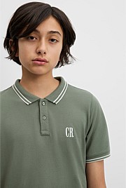 Teen Recycled Cotton Blend Logo Polo Shirt