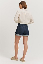 Denim Cuff Detail Short