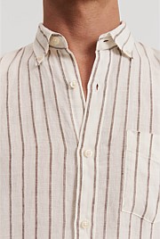 Regular Fit Organically Grown Linen Stripe Shirt