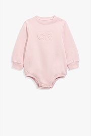 Organically Grown Cotton Oversized Logo Long Sleeve Bodysuit