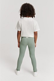 Organically Grown Cotton Blend Solid Rib Legging