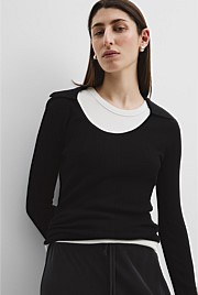 Australian Merino Wool Silk Collared Knit