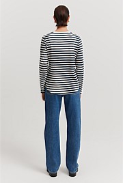 Australian Cotton Slub Stripe Long Sleeve T-Shirt