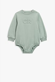 Organically Grown Cotton Oversized Logo Long Sleeve Bodysuit