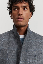 Regular Fit Lambswool Check Blazer