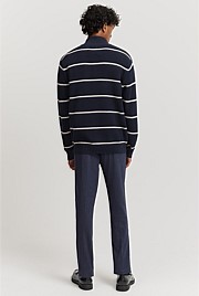 Australian Cotton Stripe Half Zip Knit