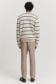 Australian Cotton Stripe Crew Neck Knit