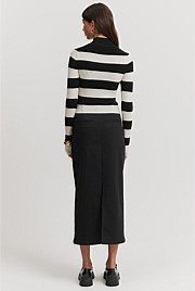 Verified Australian Merino Mock Neck Stripe Knit