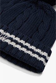 Organically Grown Cotton Blend Varsity Knit Beanie