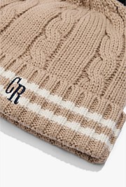 Organically Grown Cotton Blend Varsity Knit Beanie