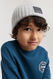 Organically Grown Cotton Blend Patch Logo Beanie