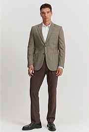 Regular Fit Cotton Wool Puppytooth Blazer