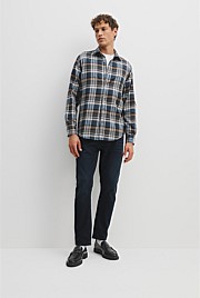 Regular Fit Good Earth Cotton Flannel Check Shirt