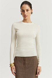 Australian Merino Wool Silk Crew Knit