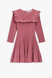 Organically Grown Cotton Blend Frill Knit Dress