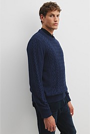 Australian Cotton Cable Crew Knit