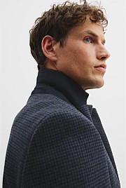 Recycled Wool Blend Check Crombie