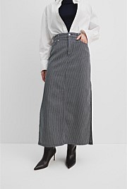 Denim Stripe Skirt